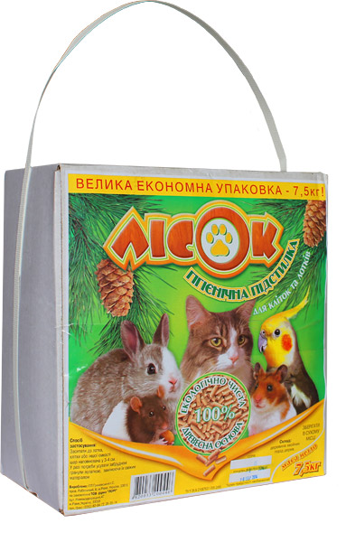 Лесок. Древесный наполнитель для туалетов, клеток и лотков, 7,5 кг